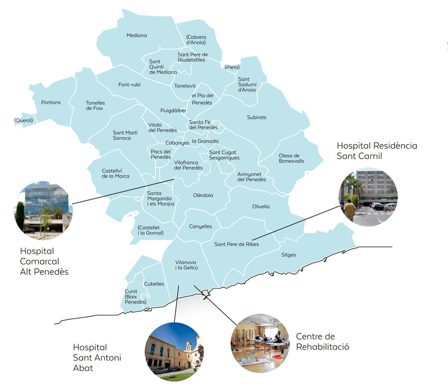 Mapa territorial CSAPG - Consorci Sanitari Alt Penedès - Garraf